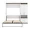 Bestar Orion Full Murphy Bed and Storage Cabinet with Pull-Out Shelf (89W), White & Walnut Grey 116898-000017 - alternate 2
